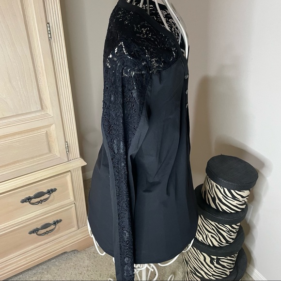 Black Lace Harley-Davidson Long Sleeve Ladies Shirt - Picture 4 of 8